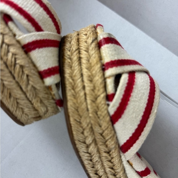 Tory Burch Red and Tan Espadrilles with Striped Design Size 9 - Picture 11 of 13